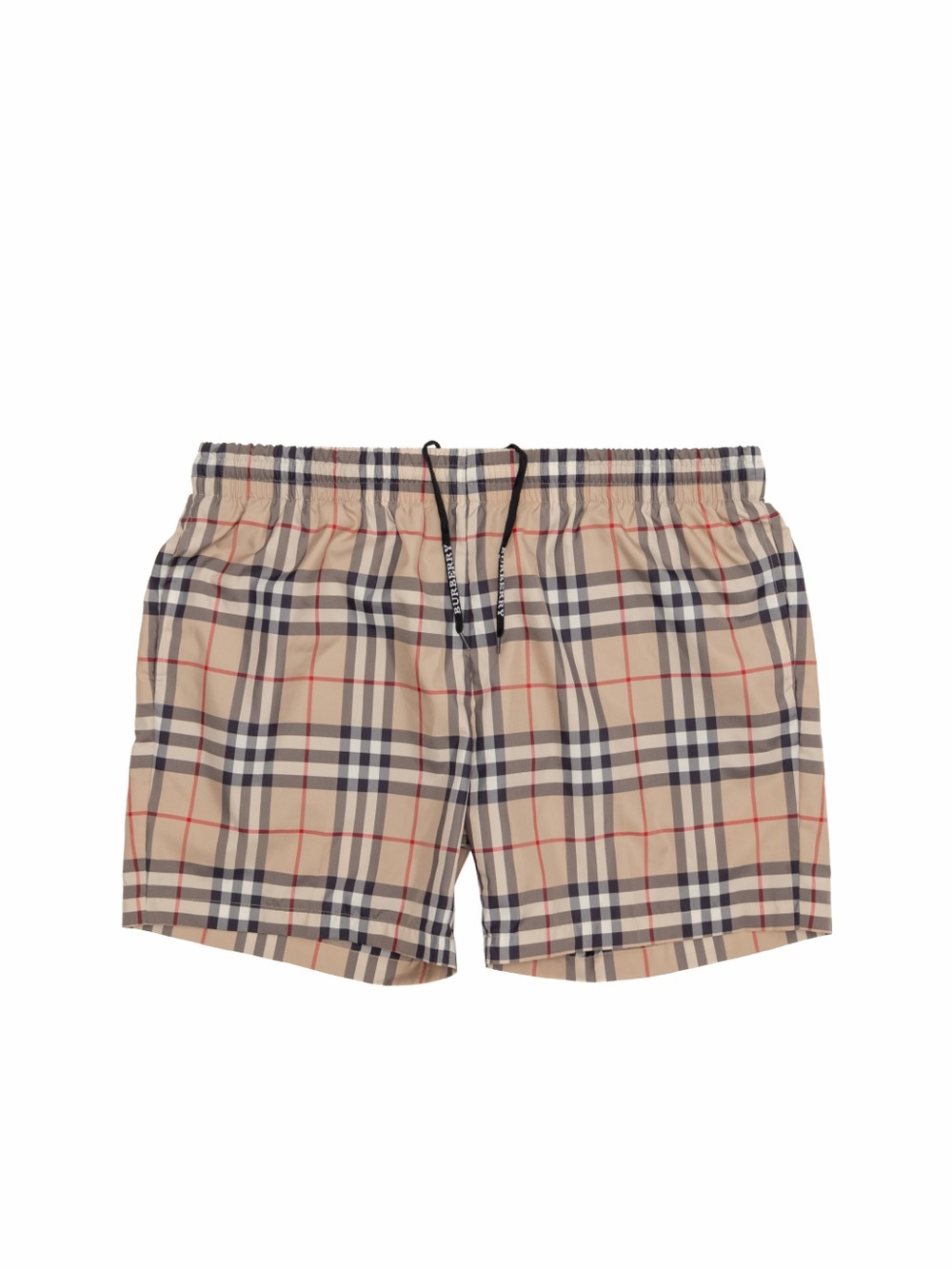 550$ Burberry Men's Nova Check Drawcord Swim Polyester Shorts Beige Sz: S